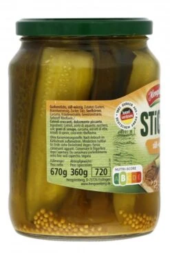 Hengstenberg Sticksi Gurkenviertel Süß-würzig -Lebensmittelgeschäft 4502040395 40081496 03.jpg