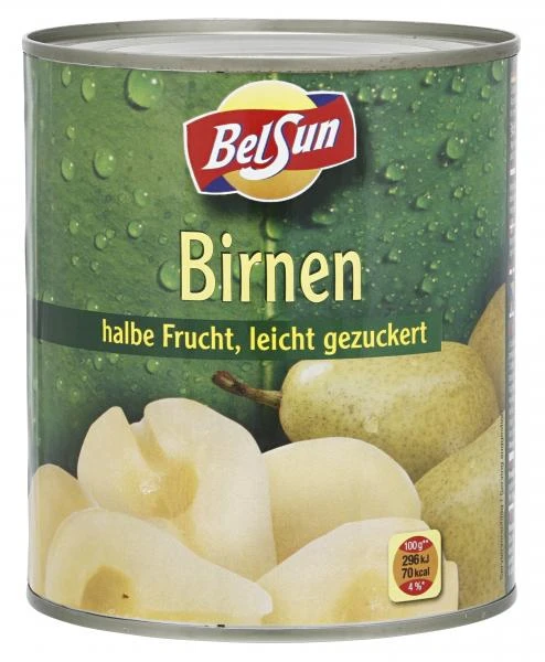 BelSun Birnen Halbe Frucht Leicht Gezuckert 1 BelSun Birnen Halbe Frucht Leicht Gezuckert
