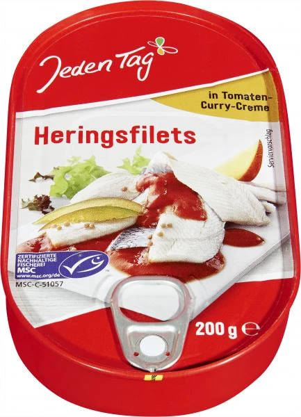 Jeden Tag Heringsfilet In Tomaten-Curry-Creme 1 Jeden Tag Heringsfilet In Tomaten-Curry-Creme