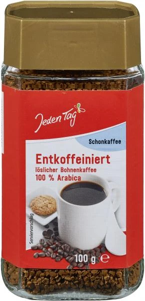 Jeden Tag Schonkaffee Entkoffeiniert Löslicher Bohnenkaffee 1 Jeden Tag Schonkaffee Entkoffeiniert Löslicher Bohnenkaffee